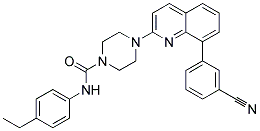 4-[8-(3-CYANOPHENYL)QUINOLIN-2-YL]-N-(4-ETHYLPHENYL)PIPERAZINE-1-CARBOXAMIDE Struktur