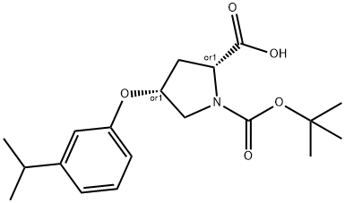 (2S,4S)-1-(TERT-BUTOXYCARBONYL)-4-(3-ISOPROPYL-PHENOXY)-2-PYRROLIDINECARBOXYLIC ACID Struktur