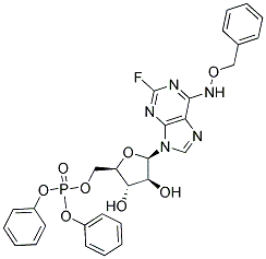 6-BENZYLOXYAMINO-9-(5-O-DIPHENYLPHOSPHONO-BETA-D-ARABINOFURANOSYL)-2-FLUORO-9H-PURINE Struktur