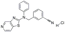 3-([PHENYL([1,3]THIAZOLO[4,5-C]PYRIDIN-2-YL)AMINO]METHYL)BENZONITRILE HYDROCHLORIDE Struktur