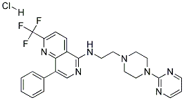 8-PHENYL-N-[2-(4-PYRIMIDIN-2-YLPIPERAZIN-1-YL)ETHYL]-2-(TRIFLUOROMETHYL)-1,6-NAPHTHYRIDIN-5-AMINE HYDROCHLORIDE Struktur