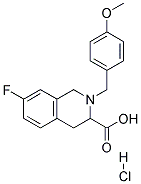 7-FLUORO-2-(4-METHOXY-BENZYL)-1,2,3,4-TETRAHYDRO-ISOQUINOLINE-3-CARBOXYLIC ACID HYDROCHLORIDE Struktur