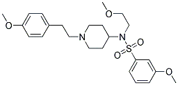 3-METHOXY-N-(2-METHOXYETHYL)-N-(1-[2-(4-METHOXYPHENYL)ETHYL]PIPERIDIN-4-YL)BENZENESULFONAMIDE Struktur