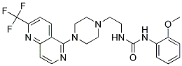 N-(2-METHOXYPHENYL)-N'-(2-(4-[2-(TRIFLUOROMETHYL)-1,6-NAPHTHYRIDIN-5-YL]PIPERAZIN-1-YL)ETHYL)UREA Struktur