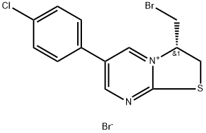 (3S)-3-(BROMOMETHYL)-6-(4-CHLOROPHENYL)-2H,3H-[1,3]THIAZOLO[3,2-A]PYRIMIDIN-4-IUM BROMIDE Struktur