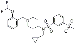 N-(CYCLOPROPYLMETHYL)-N-(1-[2-(DIFLUOROMETHOXY)BENZYL]PIPERIDIN-4-YL)-3-(METHYLSULFONYL)BENZENESULFONAMIDE Struktur