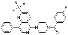 5-[4-(4-FLUOROBENZOYL)PIPERAZIN-1-YL]-8-PHENYL-2-(TRIFLUOROMETHYL)-1,6-NAPHTHYRIDINE Struktur