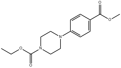 ETHYL 4-[4-(METHOXYCARBONYL)PHENYL]TETRAHYDRO-1(2H)-PYRAZINECARBOXYLATE Struktur