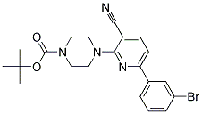 4-[6-(3-BROMO-PHENYL)-3-CYANO-PYRIDIN-2-YL]-PIPERAZINE-1-CARBOXYLIC ACID TERT-BUTYL ESTER Struktur