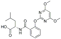 (2S)-2-[2-[(4,6-DIMETHOXYPYRIMIDIN-2-YL)OXY]BENZAMIDO]-4-METHYLPENTANOIC ACID Struktur