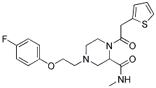 4-[2-(4-FLUOROPHENOXY)ETHYL]-N-METHYL-1-(2-THIENYLACETYL)PIPERAZINE-2-CARBOXAMIDE Struktur