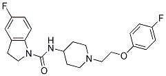 5-FLUORO-N-(1-[2-(4-FLUOROPHENOXY)ETHYL]PIPERIDIN-4-YL)INDOLINE-1-CARBOXAMIDE Struktur