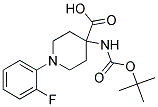 4-(TERT-BUTOXYCARBONYLAMINO)-1-(2-FLUOROPHENYL)PIPERIDINE-4-CARBOXYLIC ACID Struktur