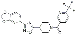 5-((4-[3-(1,3-BENZODIOXOL-5-YL)-1,2,4-OXADIAZOL-5-YL]PIPERIDIN-1-YL)CARBONYL)-2-(TRIFLUOROMETHYL)PYRIDINE Struktur