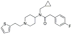 N-(CYCLOPROPYLMETHYL)-2-(4-FLUOROPHENYL)-N-(1-[2-(2-THIENYL)ETHYL]PIPERIDIN-4-YL)ACETAMIDE Struktur