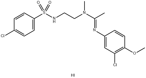 3-CHLORO-N-((Z)-1-[(2-([(4-CHLOROPHENYL)SULFONYL]AMINO)ETHYL)(METHYL)AMINO]ETHYLIDENE)-4-METHOXYBENZENAMINIUM IODIDE Struktur