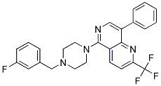 5-[4-(3-FLUOROBENZYL)PIPERAZIN-1-YL]-8-PHENYL-2-(TRIFLUOROMETHYL)-1,6-NAPHTHYRIDINE Struktur