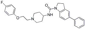 N-(1-[2-(4-FLUOROPHENOXY)ETHYL]PIPERIDIN-4-YL)-5-PHENYLINDOLINE-1-CARBOXAMIDE Struktur