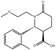 (2R,3R)-1-(2-METHOXY-ETHYL)-6-OXO-2-O-TOLYL-PIPERIDINE-3-CARBOXYLIC ACID Struktur