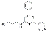 3-[(6-PHENYL-2-PYRIDIN-4-YLPYRIMIDIN-4-YL)AMINO]PROPAN-1-OL Struktur