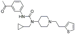 N'-(3-ACETYLPHENYL)-N-(CYCLOPROPYLMETHYL)-N-(1-[2-(2-THIENYL)ETHYL]PIPERIDIN-4-YL)UREA Struktur