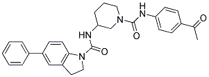 N-(1-([(4-ACETYLPHENYL)AMINO]CARBONYL)PIPERIDIN-3-YL)-5-PHENYLINDOLINE-1-CARBOXAMIDE Struktur