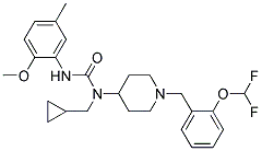 N-(CYCLOPROPYLMETHYL)-N-(1-[2-(DIFLUOROMETHOXY)BENZYL]PIPERIDIN-4-YL)-N'-(2-METHOXY-5-METHYLPHENYL)UREA Struktur