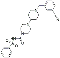 4-[1-(3-CYANOBENZYL)PIPERIDIN-4-YL]-N-(PHENYLSULFONYL)PIPERAZINE-1-CARBOXAMIDE Struktur