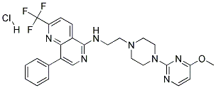 N-(2-[4-(4-METHOXYPYRIMIDIN-2-YL)PIPERAZIN-1-YL]ETHYL)-8-PHENYL-2-(TRIFLUOROMETHYL)-1,6-NAPHTHYRIDIN-5-AMINE HYDROCHLORIDE Struktur