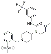 N-(2-METHOXYETHYL)-N-(1-[2-(METHYLSULFONYL)BENZYL]PIPERIDIN-4-YL)-N'-[3-(TRIFLUOROMETHYL)PHENYL]UREA Struktur