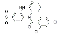 4-(2,4-DICHLOROBENZOYL)-3-ISOBUTYL-7-(METHYLSULFONYL)-3,4-DIHYDROQUINOXALIN-2(1H)-ONE Struktur