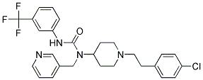 N-(1-[2-(4-CHLOROPHENYL)ETHYL]PIPERIDIN-4-YL)-N-(PYRIDIN-3-YLMETHYL)-N'-[3-(TRIFLUOROMETHYL)PHENYL]UREA Struktur