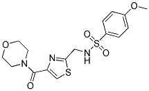 4-METHOXY-N-([4-(MORPHOLIN-4-YLCARBONYL)-1,3-THIAZOL-2-YL]METHYL)BENZENESULFONAMIDE Struktur