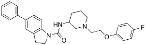 N-(1-[2-(4-FLUOROPHENOXY)ETHYL]PIPERIDIN-3-YL)-5-PHENYLINDOLINE-1-CARBOXAMIDE