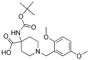 4-(TERT-BUTOXYCARBONYLAMINO)-1-(2,5-DIMETHOXYBENZYL)PIPERIDINE-4-CARBOXYLIC ACID Struktur