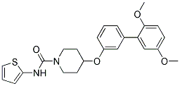 4-[(2',5'-DIMETHOXYBIPHENYL-3-YL)OXY]-N-2-THIENYLPIPERIDINE-1-CARBOXAMIDE Struktur