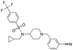 N-[1-(3-CYANOBENZYL)PIPERIDIN-4-YL]-N-(CYCLOPROPYLMETHYL)-4-(TRIFLUOROMETHYL)BENZENESULFONAMIDE Struktur