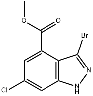 3-BROMO-6-CHLORO-4-INDAZOLE CARBOXYLIC ACID METHYL ESTER Struktur