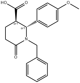 (2R,3R)-1-BENZYL-2-(4-METHOXYPHENYL)-6-OXOPIPERIDINE-3-CARBOXYLIC ACID Struktur