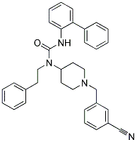 N'-BIPHENYL-2-YL-N-[1-(3-CYANOBENZYL)PIPERIDIN-4-YL]-N-(2-PHENYLETHYL)UREA Struktur