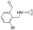 3-BROMO-2-((CYCLOPROPYLAMINO)METHYL)BENZALDEHYDE Struktur