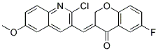 3-[1-(2-CHLORO-6-METHOXY-QUINOLIN-3-YL)-METH-(E)--YL-IDENE]-6-FLUORO-CHROMAN-4-ONE Struktur