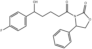 3-[5-(4-FLUOROPHENYL)-5-HYDROXY-1-OXOPENTYL]-4-PHENYL-2-OXAZOLIDINONE Struktur