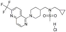 N-(CYCLOPROPYLMETHYL)-N-((1-[2-(TRIFLUOROMETHYL)-1,6-NAPHTHYRIDIN-5-YL]PIPERIDIN-4-YL)METHYL)METHANESULFONAMIDE HYDROCHLORIDE Struktur