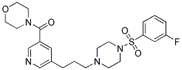 4-([5-(3-(4-[(3-FLUOROPHENYL)SULFONYL]PIPERAZIN-1-YL)PROPYL)PYRIDIN-3-YL]CARBONYL)MORPHOLINE Struktur