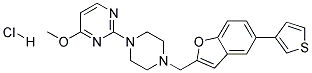 4-METHOXY-2-(4-([5-(3-THIENYL)-1-BENZOFURAN-2-YL]METHYL)PIPERAZIN-1-YL)PYRIMIDINE HYDROCHLORIDE Struktur