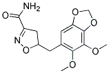 5-[(6,7-DIMETHOXY-1,3-BENZODIOXOL-5-YL)METHYL]-4,5-DIHYDROISOXAZOLE-3-CARBOXAMIDE Struktur