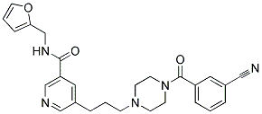 5-(3-[4-(3-CYANOBENZOYL)PIPERAZIN-1-YL]PROPYL)-N-(2-FURYLMETHYL)NICOTINAMIDE Struktur