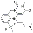 6-([3-(DIMETHYLAMINO)PROPYL]AMINO)-3-METHYL-1-[3-(TRIFLUOROMETHYL)BENZYL]PYRIMIDINE-2,4(1H,3H)-DIONE Struktur