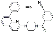 3-(2-[4-(3-CYANOBENZOYL)PIPERAZIN-1-YL]QUINOLIN-8-YL)BENZONITRILE Struktur